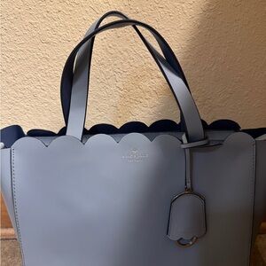 Kate Spade Gray Scalloped Tote